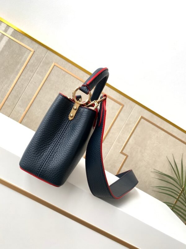 LV Capucines Mini Taurillon Navy Blue For Women,  Shoulder And Crossbody Bags 8.3in/21cm LV - Image 5
