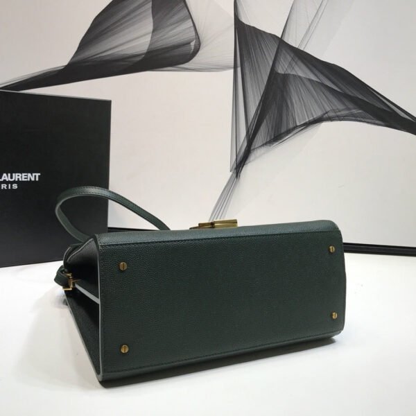 YSSL Cassandra Medium Top Handle Bag In Grain Dark Green For Women 9.6in/24.5cm YSL - Image 3