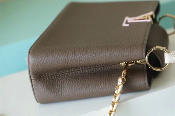 LV Capucines BB Taurillon Smokey Brown Green/ Creme/ Pink For Women,  Shoulder And Crossbody Bags 27cm/10.6in LV M59516 - Image 9