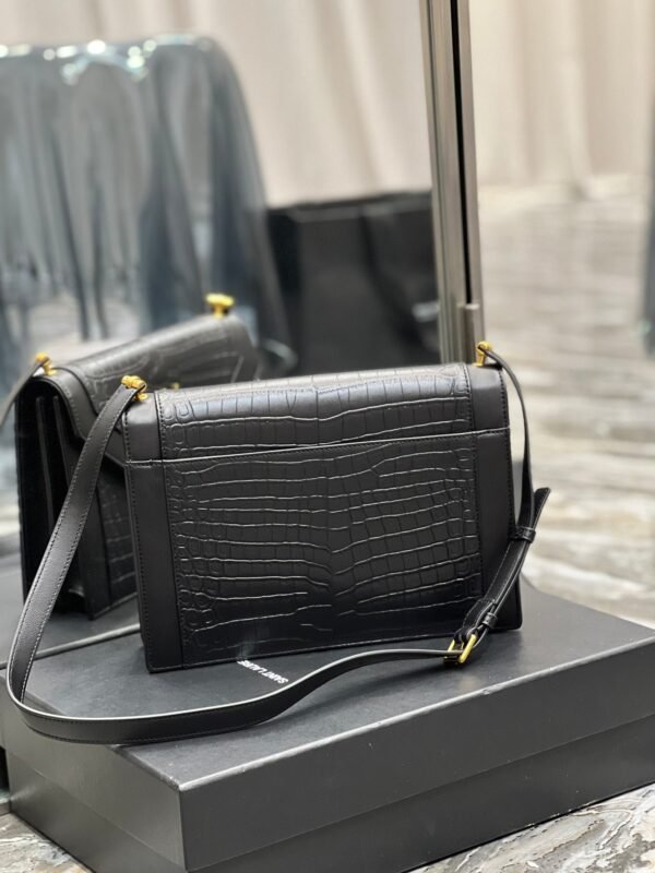 YSSL Gaby Satchel Bag In Black With Gold Toned Hardware For Women 10.2in/26cm YSl 695724DZEUW1000 - Image 4