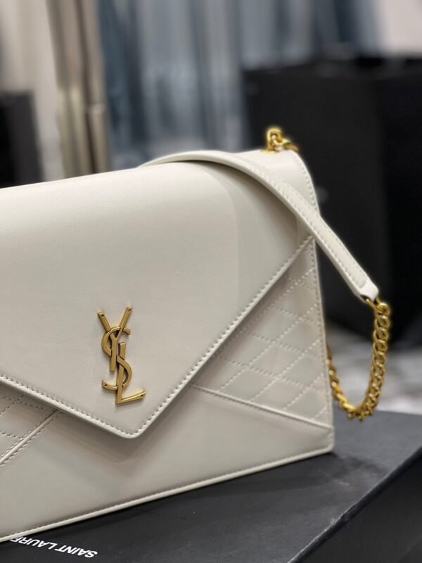 YSSL Gaby Chain Bag White With Gold Hardware For Women 10.4in/27cm YSL - Image 4