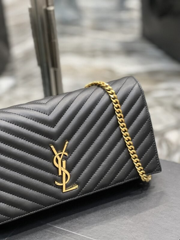 YSSL Kata 99 Chain Bag Black With Gold Hardware For Women 10.2in/26cm YSL - Image 4