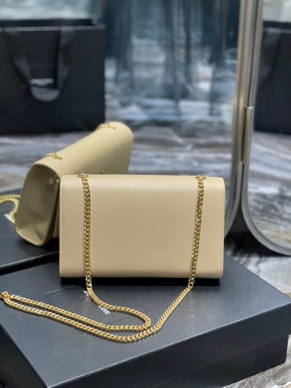 YSSL Kata Medium Chain Bag Beige With Tassel For Women 9.4in/24cm YSL - Image 4