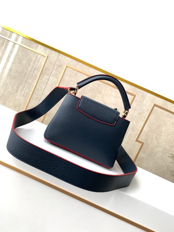 LV Capucines Mini Taurillon Navy Blue For Women,  Shoulder And Crossbody Bags 8.3in/21cm LV - Image 4