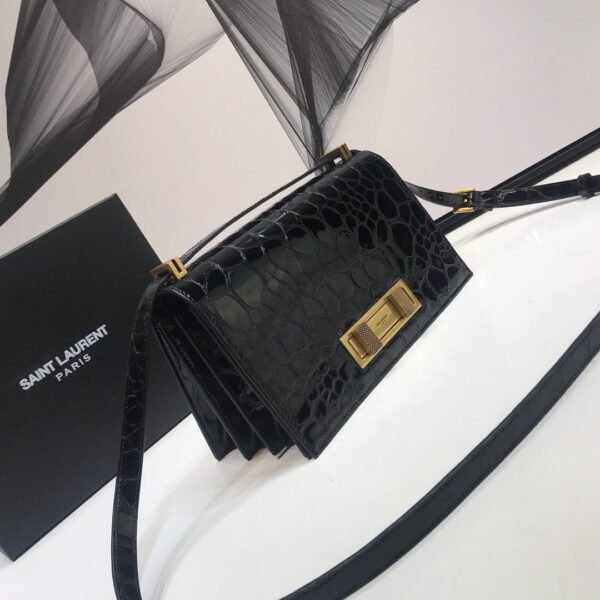YSSL Cassandra Small Crossbody Bag With Stone Print Black For Women 7.4in/19cm YSL - Image 5