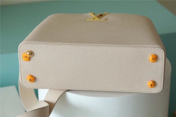 LV Capucines BB Taurillon Creme Beige/ Plume Yellow Berlingot For Women, Women's Bags, Shoulder And Crossbody Bags 10.6in/27cm LV - Image 3