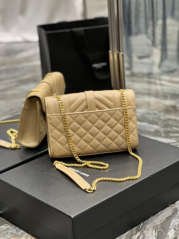 YSSL Small Bag Dark Beige In Mix Matelasse For Women 8.2in/21cm YSL 600195BOW912721 - Image 9