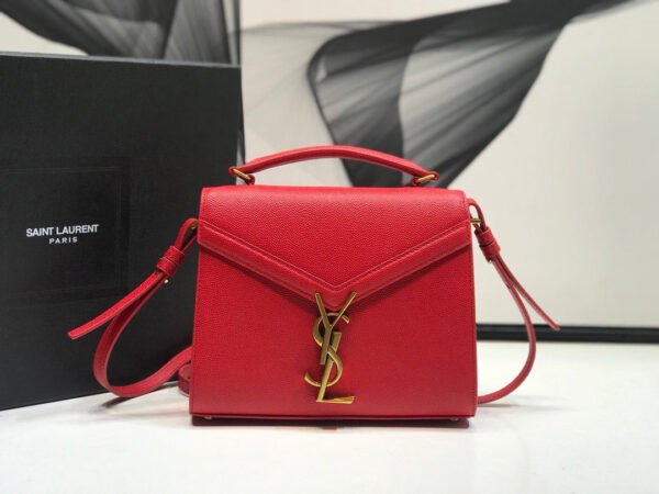 YSSL Cassandra Medium Top Handle Bag Red For Women 9.6in/24.5cm YSL