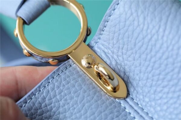 LV Capucines MM Taurillon Light Blue/ Beige For Women, Women's Bags, Shoulder And Crossbody Bags 12.4in/31.5cm LV - Image 8
