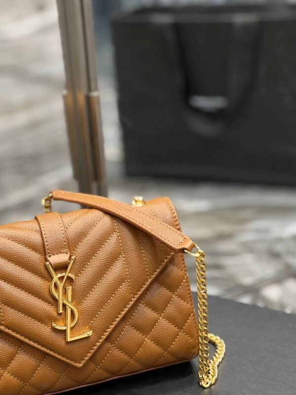 YSSL Small Bag Dark Natural In Mix Matelasse For Women 8.2in/21cm YSL 600195BOW919207 - Image 2