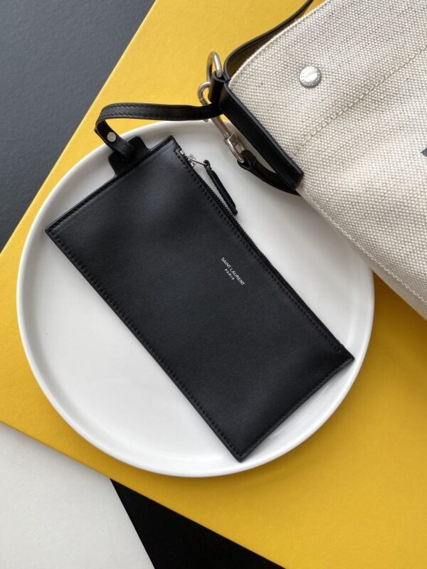 YSSL Rive Gauche Bucket Bag In Linen With Black Strap For Women 11.4in/30cm YSL 669299FAAAZ9024 - Image 5