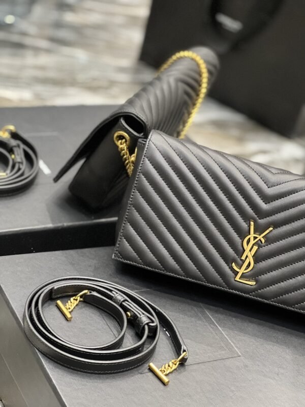 YSSL Kata 99 Chain Bag Black With Gold Hardware For Women 10.2in/26cm YSL - Image 5
