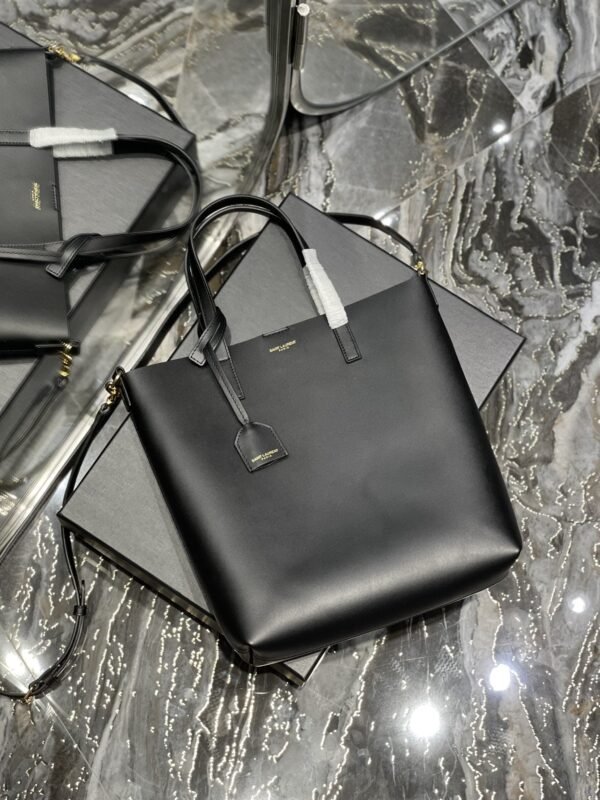 YSSL Shopping Bag Black Toy In Supple For Women 11in/28cm YSL 600307CSV0J1000 - Image 5
