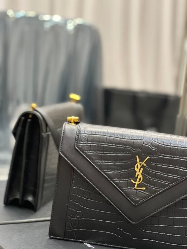 YSSL Gaby Satchel Bag In Black With Gold Toned Hardware For Women 10.2in/26cm YSl 695724DZEUW1000 - Image 5