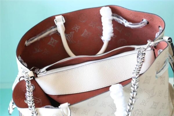 LV Bella Tote Mahina Creme Beige For Women,  Shoulder And Crossbody Bags 12.6in/32cm LV M59203 - Image 7