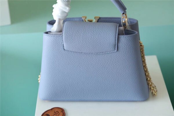 LV Capucines BB Taurillon Light Blue/ Beige For Women, Women's Bags, Shoulder And Crossbody Bags 10.6in/27cm LV - Image 8