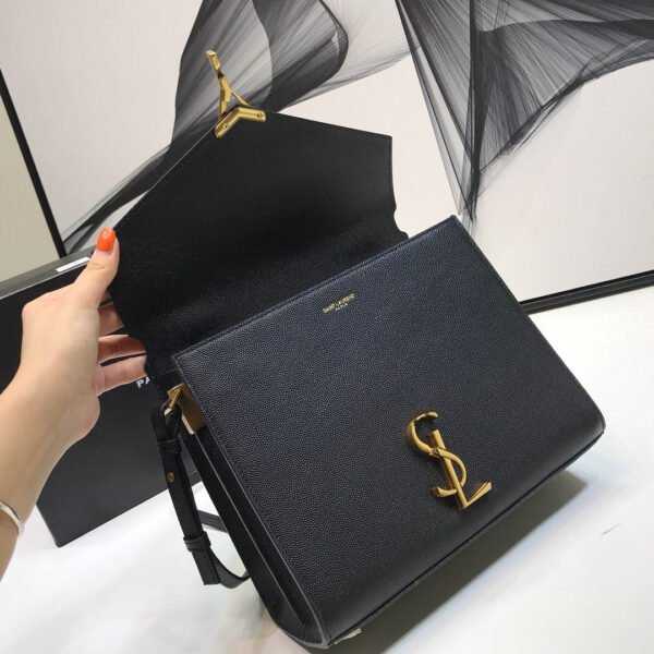 YSSL Cassandra Medium Top Handle Bag In Grain Black For Women 9.6in/24.5cm YSL - Image 4