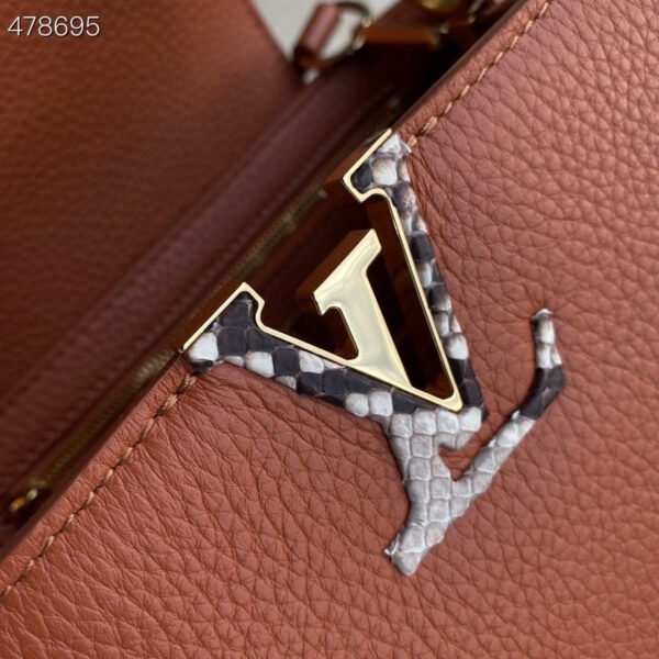LV Capucines BB Taurillon And Python Brown For Women,  Shoulder And Crossbody Bags 10.4in/27cm LV N97980 - Image 8