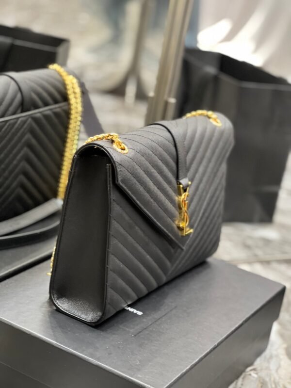 YSSL College Large Chain Bag Black For Women 12.6in/32cm YSL 600278BRM071000 - Image 2