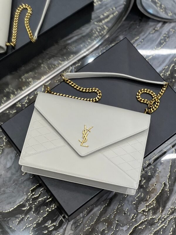 YSSL Gaby Chain Bag White With Gold Hardware For Women 10.4in/27cm YSL - Image 6