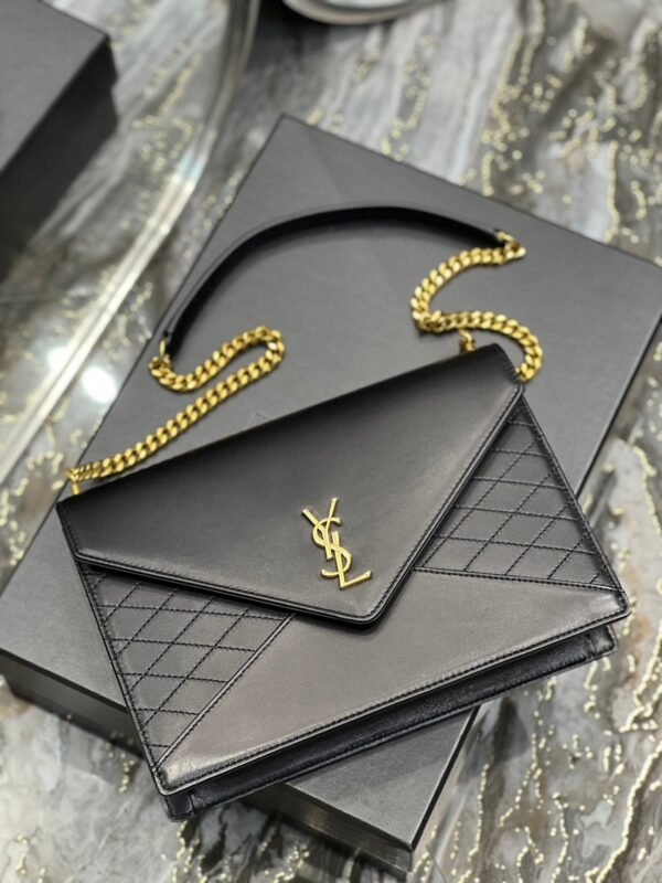 YSSL Gaby Chain Bag Black With Gold Hardware For Women 10.4in/27cm YSL 6688641EL071000 - Image 6
