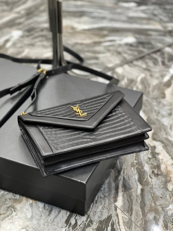 YSSL Gaby Satchel Bag In Black With Gold Toned Hardware For Women 10.2in/26cm YSl 695724DZEUW1000 - Image 6