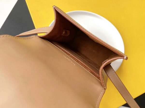 YSSL Kaia North/South Satchel Bag In Vegetable Tanned Brown Material With Gold Hardware For Women 6.6in/18cm YSL 668809BWR6W2725 - Image 6