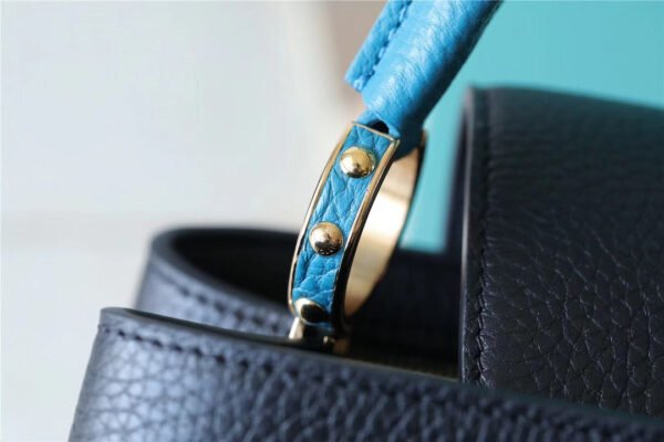 LV Capucines BB Taurillon Black/Blue For Women, Women's Bags, Shoulder And Crossbody Bags 10.6in/27cm LV - Image 7
