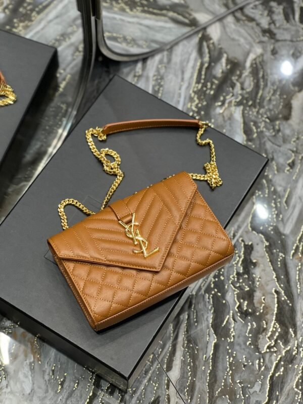 YSSL Small Bag Dark Natural In Mix Matelasse For Women 8.2in/21cm YSL 600195BOW919207 - Image 9