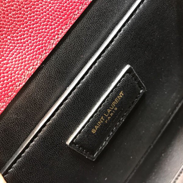 YSSL Cassandra Medium Top Handle Bag In Grain Burgundy For Women 9.6in/24.5cm YSL 578000BOW0W6475 - Image 9