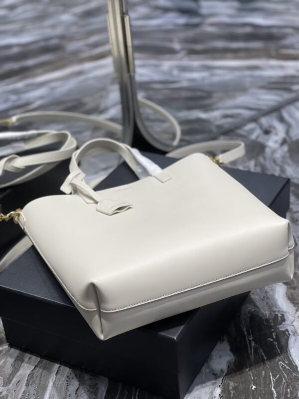 YSSL Shopping Bag White Toy In Supple For Women 11in/28cm YSL 600307CSV0J9207 - Image 7