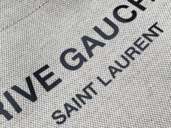YSSL Rive Gauche Bucket Bag In Linen With Black Strap For Women 11.4in/30cm YSL 669299FAAAZ9024 - Image 7