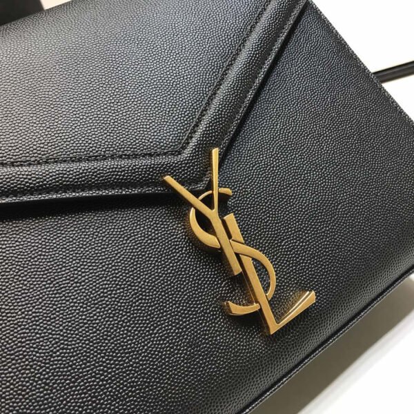 YSSL Cassandra Medium Top Handle Bag In Grain Black For Women 9.6in/24.5cm YSL - Image 5