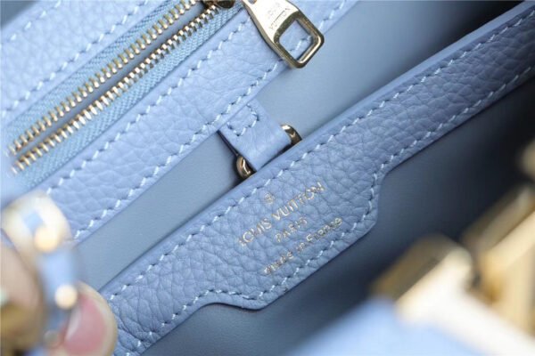 LV Capucines MM Taurillon Light Blue/ Beige For Women, Women's Bags, Shoulder And Crossbody Bags 12.4in/31.5cm LV - Image 6