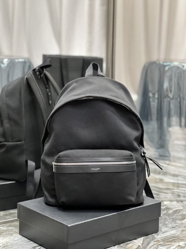 YSSL City Backpack In Canvas Unisex For Women 15in/38cm Black YSL - Image 9