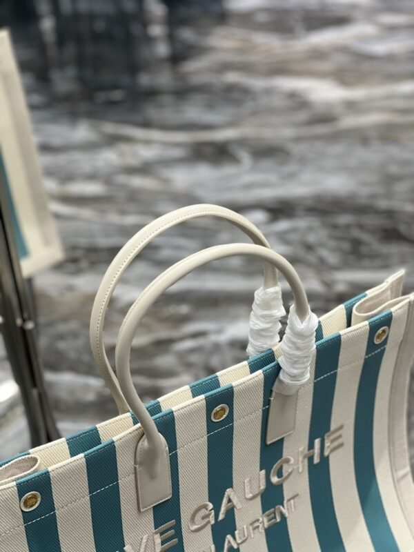 YSSL Rive Gauche Tote Bag In Water Green For Women 18.9in/48cm YSL 499290FAAD51680 - Image 8