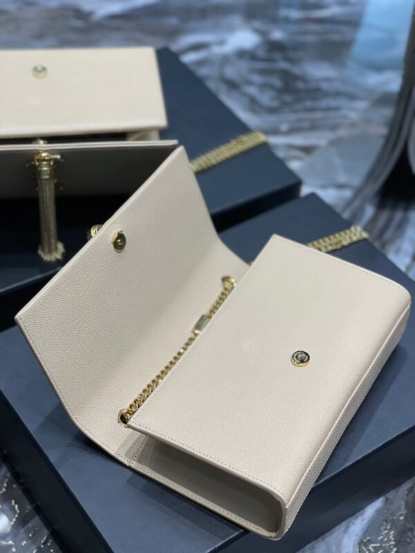 YSSL Kata Medium Chain Bag Beige With Tassel For Women 9.4in/24cm YSL - Image 8