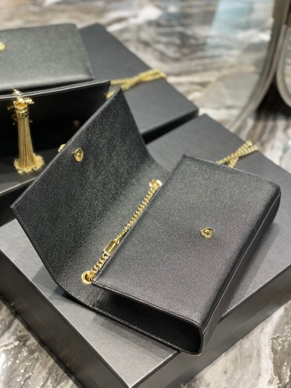 YSSL Kata Medium Chain Bag Black With Tassel For Women 9.4in/24cm YSL 354119BOW0J1000 - Image 8