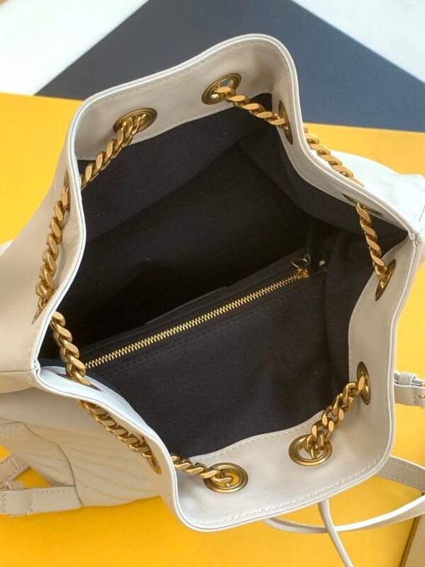 YSSL Joe Backpack In Monogram With Bronze-Toned Hardware White For Women 11.5in/22cm YSL 6726091EL079207 - Image 8