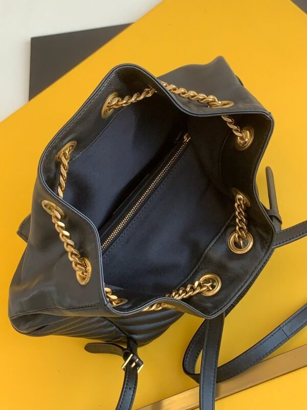 YSSL Joe Backpack In Monogram With Bronze-Toned Hardware Black For Women 11.5in/22cm YSL 6726091EL071000 - Image 7