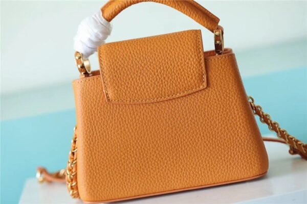 LV Capucines Mini Taurillon Jaune Sunbeam For Women,  Shoulder And Crossbody Bags 21cm/8.3in LV - Image 6
