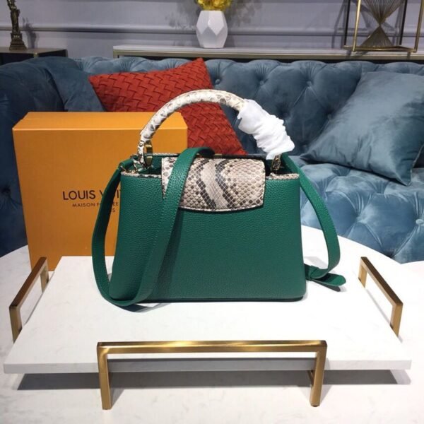 LV Capucines BB Taurillon And Python Green For Women,  Shoulder And Crossbody Bags 10.6in/27cm LV - Image 3