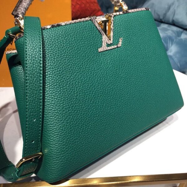 LV Capucines BB Taurillon And Python Green For Women,  Shoulder And Crossbody Bags 10.6in/27cm LV - Image 4