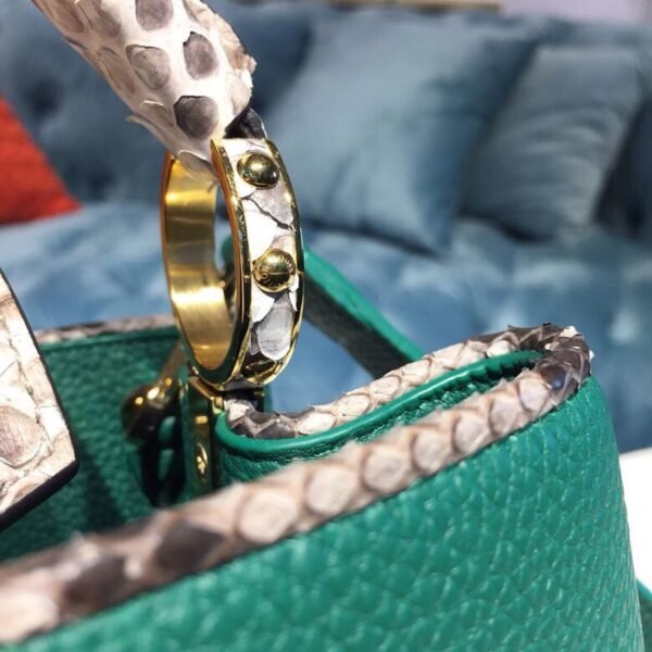 LV Capucines BB Taurillon And Python Green For Women,  Shoulder And Crossbody Bags 10.6in/27cm LV - Image 9