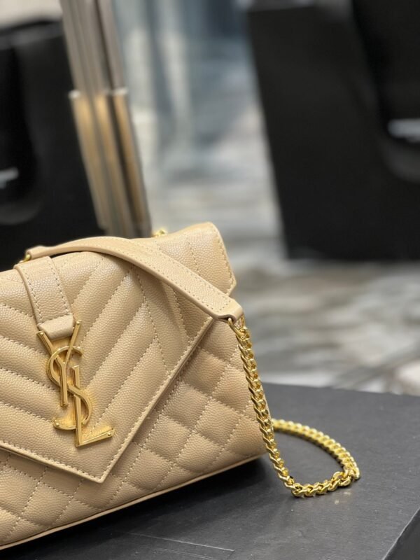 YSSL Small Bag Dark Beige In Mix Matelasse For Women 8.2in/21cm YSL 600195BOW912721 - Image 8