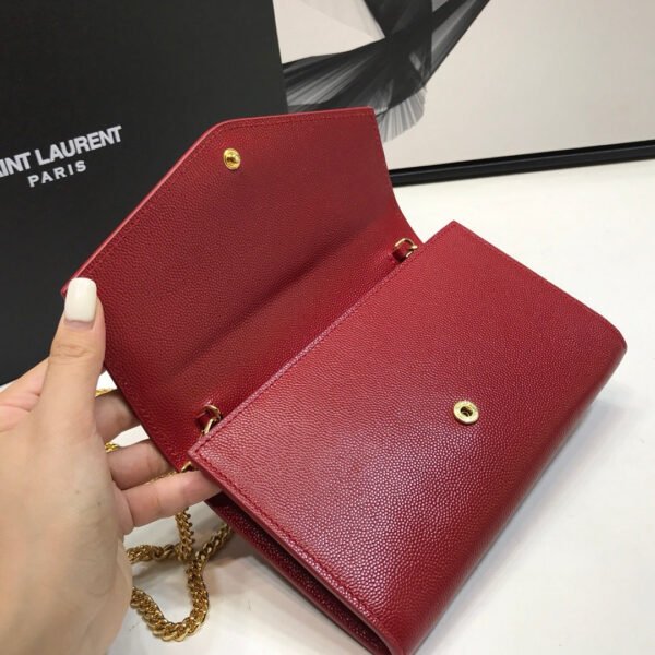 YSSL Uptown Chain Wallet Red For Women 7.4in/19cm YSL - Image 6