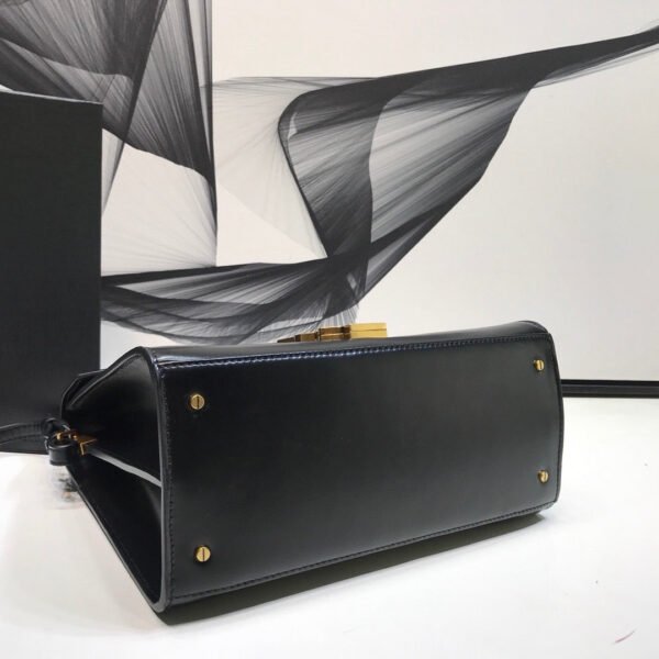 YSSL Cassandra Medium Top Handle Bag In Grain Black For Women 9.6in/24.5cm YSL 623931BOW0W1000 - Image 6