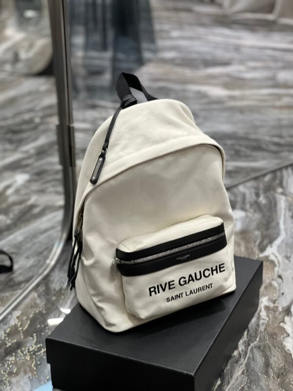 YSSL City Backpack In Canvas Unisex For Women 13.8in/35cm White YSL - Image 2