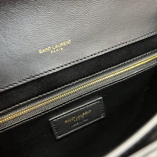 YSSL Gaby Satchel Bag In Black With Gold Toned Hardware For Women 10.2in/26cm YSl 695724DZEUW1000 - Image 9