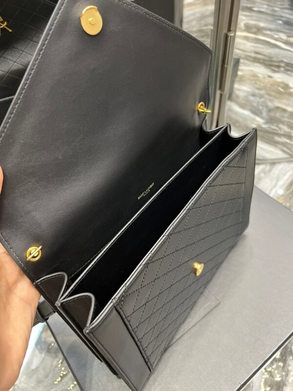 YSSL Gaby Satchel Bag In Black With Gold Toned Hardware For Women 10.2in/26cm 6688631EL071000 - Image 9